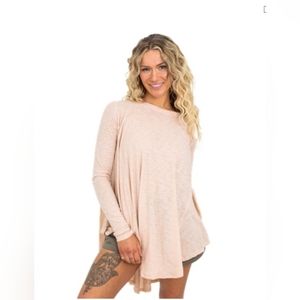 Free People Aria Trapeze Long Sleeve in Misty Mink
